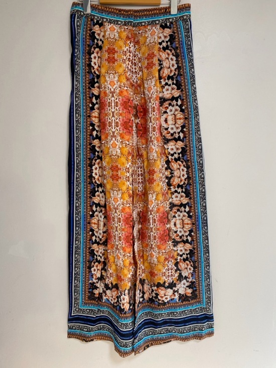 Ranna Gill Floral Printed Wide-Leg Pants Size 0 Boho Palazzo Trousers - Picture 2 of 10